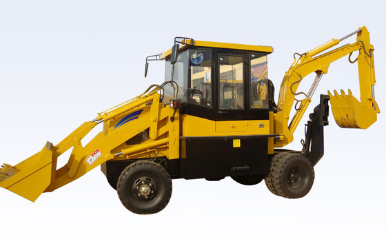 Total Operating Weight 7500kg Backhoe Loader Articulated Hydraulic Steering