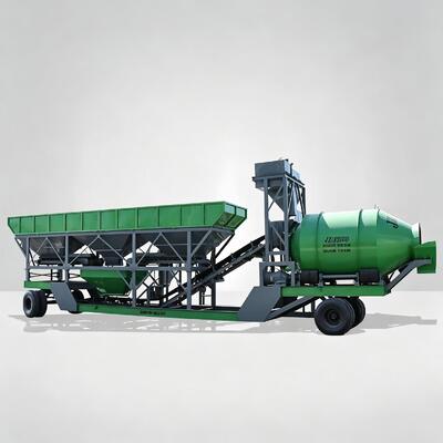 JZM Mobile Drum Mixing Plant Cement Plant Equipments Wheel Mounted Portable Concrete Batching Station For Construction Site