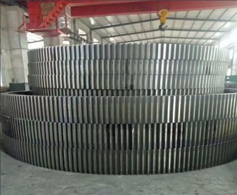 حلقه بزرگ چرخ دنده دور کوره ZG45 ZG42CrMO برای آسیاب معدن می تواند سفارشی شود